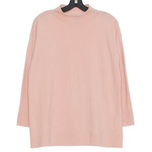 Eileen Fisher Wool Blend Sweater Oversized Minimalist Quiet Luxury Cozy Pink XXS